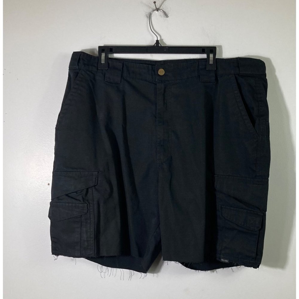 Mens Tru Spec Ripstop Cargo Cut‎ Off Shorts Black 40 raw hem